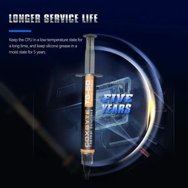 Alt view image 5 of 7 - Coxbyte TG-50 thermal paste, 18.2W/mK ultra-high thermal conductivity suitable for CPU/server/GPU thermal conductivity, non corrosive,4g