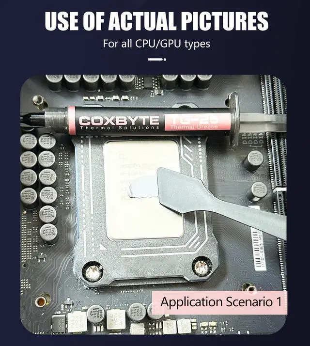 Alt view image 5 of 7 - Coxbyte TG-25 Thermal Grease Performance Thermal Conductive Grease Paste 13.8 W/MK 2g For Game PC PS4 PS5 CPU GPU Cooling