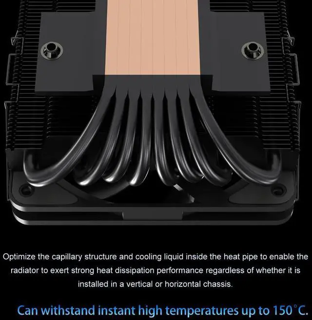 Alt view image 7 of 7 - COXBYTE CFan-50V8 8 Heat Pipes Down-pressure CPU Air-cooling Cooler 45MM High 9CM Fan for LGA1200/1700/AM4/5 ITX Chassis CFan50V8 B ARGB