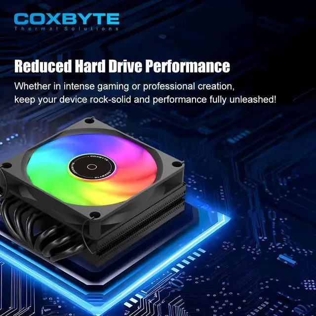 Alt view image 6 of 7 - COXBYTE CFan-30V6 6 Heat Pipes Down-pressure CPU Air-cooling Cooler 45MM High 9CM Fan for LGA1200/1700/AM4/5 ITX Chassis