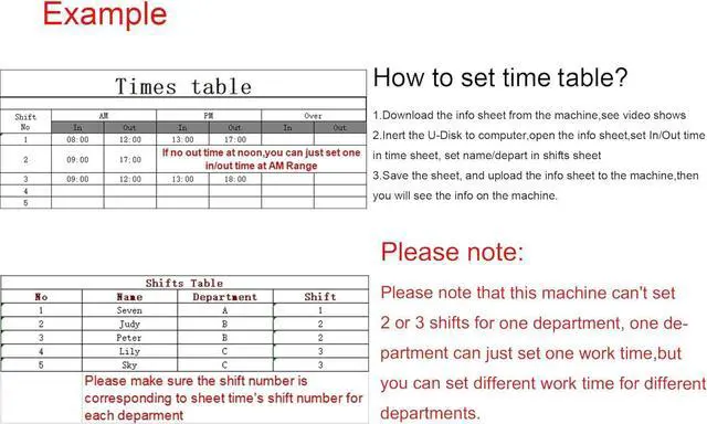 Alt view image 4 of 6 - Time Attendance Machine Fingerprint Password Time Clock for Employee with Finger Scan, RFID and PIN Punching in One (I60 7.48" W x 4.72" H)