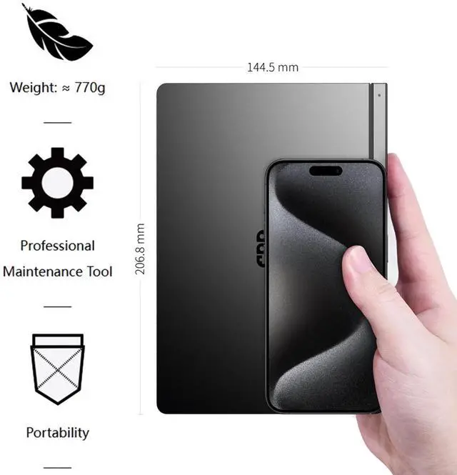 Alt view image 3 of 6 - Pocket 4 Mini Laptop  8.8" 2.5K 144Hz Touchscreen with AMD Ryzen AI 9 HX 370(32GB LPDDR5X | 2TB SSD) Wi-Fi 6E, Bluetooth 5.3, Modular AI Handheld PC, for Gamers/Developers/Professionals/Travelers