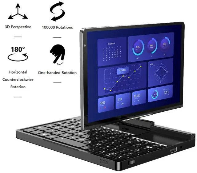 Alt view image 4 of 6 - Pocket 4 Mini Laptop  8.8" 2.5K 144Hz Touchscreen with AMD Ryzen AI 9 HX 370(32GB LPDDR5X | 2TB SSD) Wi-Fi 6E, Bluetooth 5.3, Modular AI Handheld PC, for Gamers/Developers/Professionals/Travelers
