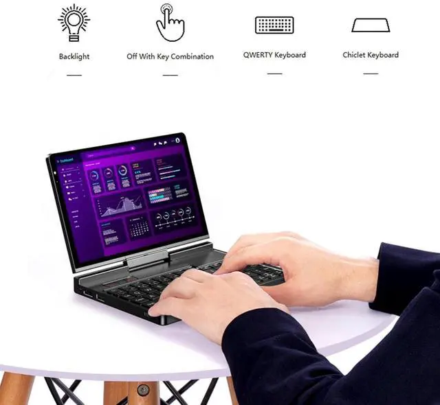 Alt view image 6 of 6 - Pocket 4 Mini Laptop  8.8" 2.5K 144Hz Touchscreen with AMD Ryzen AI 9 HX 370(32GB LPDDR5X | 2TB SSD) Wi-Fi 6E, Bluetooth 5.3, Modular AI Handheld PC, for Gamers/Developers/Professionals/Travelers