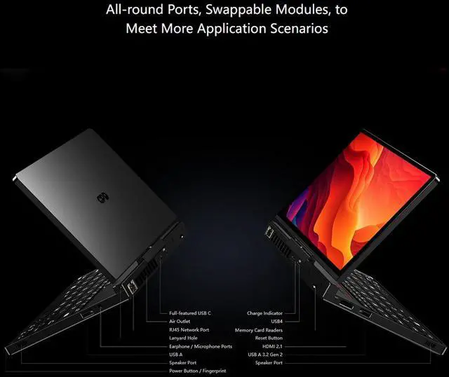 Alt view image 5 of 6 - Pocket 4 Mini Laptop 8.8" 2.5K 144Hz Touchscreen with AMD Ryzen 7 8840U(16GB LPDDR5X | 1TB SSD) Wi-Fi 6E, Bluetooth 5.3, Modular AI Handheld PC, for Gamers/Developers/Professionals/Travelers