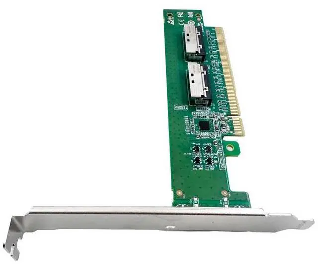 Alt view image 3 of 4 - eShinreal PCI Express 5.0 x16 to Two MCIO 8i Slim Adapter Card
