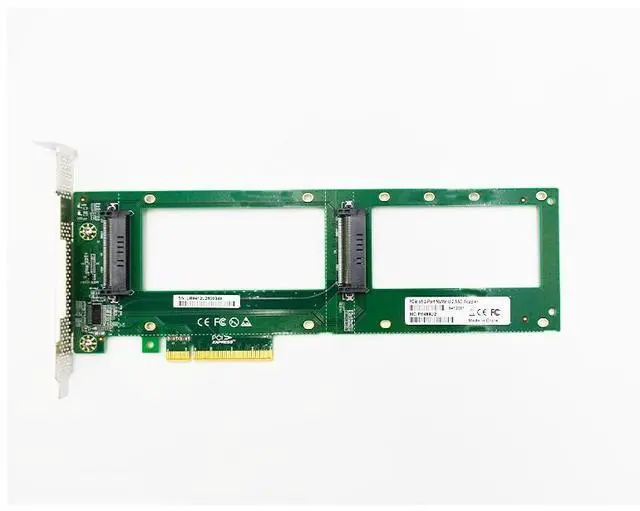 Alt view image 5 of 10 - eShinreal PCIe to 2*U.2 SFF-8639 NVMe SSD Adapter Card