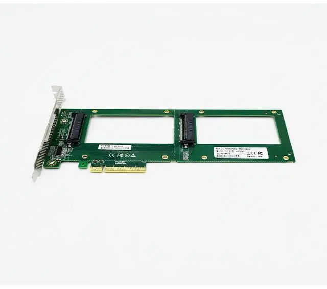 Alt view image 4 of 10 - eShinreal PCIe to 2*U.2 SFF-8639 NVMe SSD Adapter Card