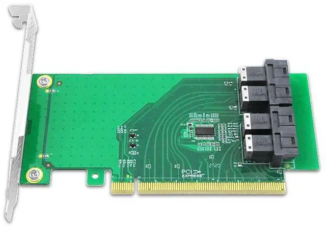 Alt view image 2 of 4 - eShinreal 4-Port PCIe 3.0 x16 to U.2 NVMe SSD Adapter (SFF-8643) Support 4x U.2 SSD (Bifurcation Required)