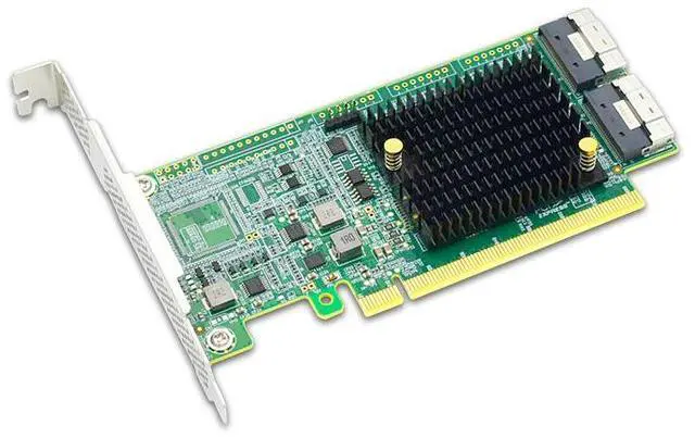 Alt view image 5 of 5 - eShinreal PCIe 4.0 x16 to 2x SlimSAS 8i (SFF-8654) Active Retimer Host Bus Adapter Card