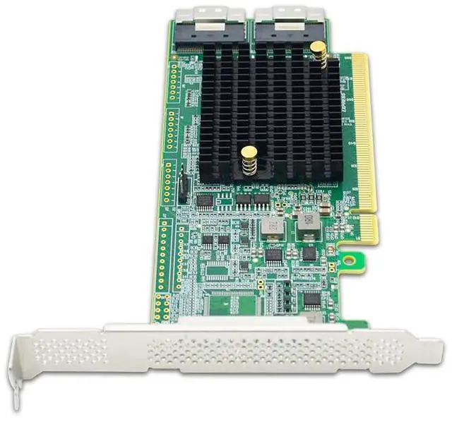 Alt view image 3 of 5 - eShinreal PCIe 4.0 x16 to 2x SlimSAS 8i (SFF-8654) Active Retimer Host Bus Adapter Card