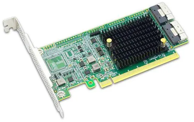 Alt view image 4 of 5 - eShinreal PCIe 4.0 x16 to 2x SlimSAS 8i (SFF-8654) Active Retimer Host Bus Adapter Card