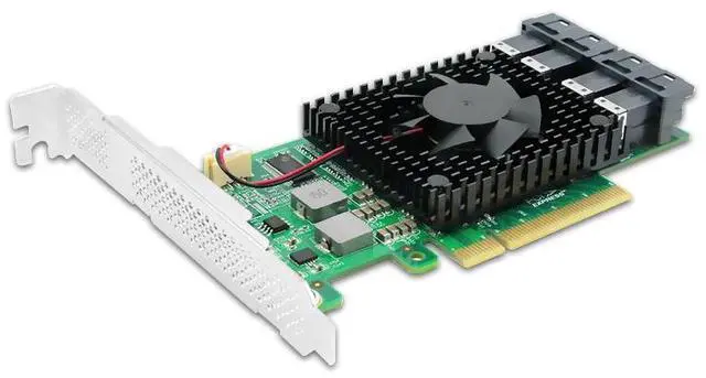 Alt view image 4 of 5 - eShinreal 4 Port U.2 to PCI Express x8 SFF-8643 NVMe Switch  Adapter Card-PLX8724