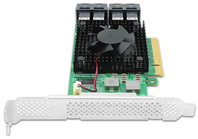 Alt view image 2 of 5 - eShinreal 4 Port U.2 to PCI Express x8 SFF-8643 NVMe Switch  Adapter Card-PLX8724
