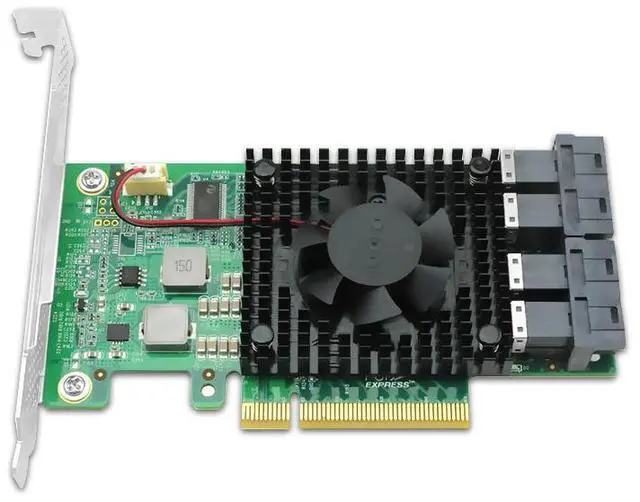 Alt view image 5 of 5 - eShinreal 4 Port U.2 to PCI Express x8 SFF-8643 NVMe Switch  Adapter Card-PLX8724