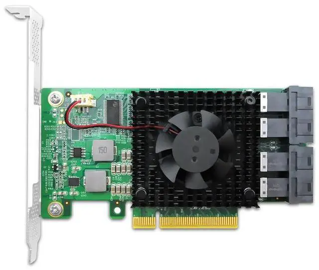 Main image of eShinreal 4 Port U.2 to PCI Express x8 SFF-8643 NVMe Switch  Adapter Card-PLX8724