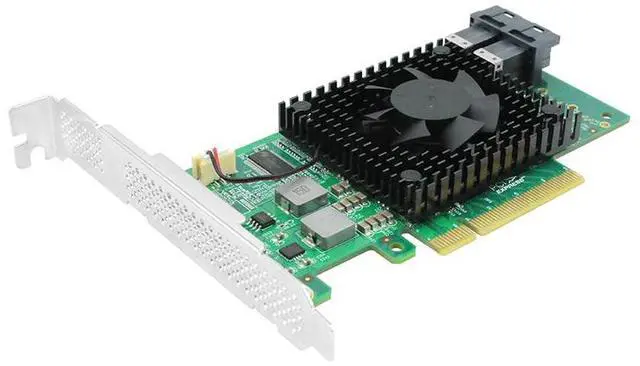 Alt view image 2 of 5 - eShinreal 2-Port PCIe 3.0 x8 to SFF-8643 NVMe Switch Card (PLX8747) - High-Performance Storage Expansion Solution
