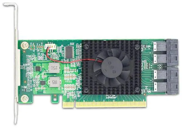 Main image of eShinreal 4-Port U.2 NVMe SSD Adapter Card PCIe 3.0 x16 to SFF-8643 NVMe Switch Adapter (PLX8747)