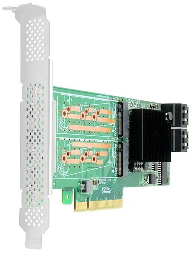Alt view image 3 of 4 - eShinreal PCIe 2.0 x8 to 8-Port M.2 SATA 3.0 RAID Controller Card