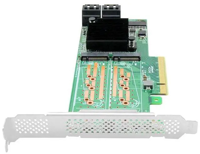 Alt view image 4 of 4 - eShinreal PCIe 2.0 x8 to 8-Port M.2 SATA 3.0 RAID Controller Card