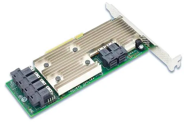 Alt view image 4 of 5 - eShinreal 12Gb/s PCIe x8 to 24 Port SAS SATA HBA Controller Card-SAS 3224