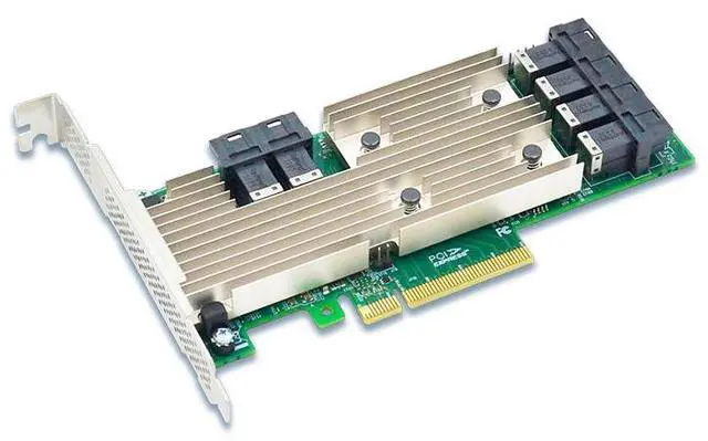 Alt view image 3 of 5 - eShinreal 12Gb/s PCIe x8 to 24 Port SAS SATA HBA Controller Card-SAS 3224