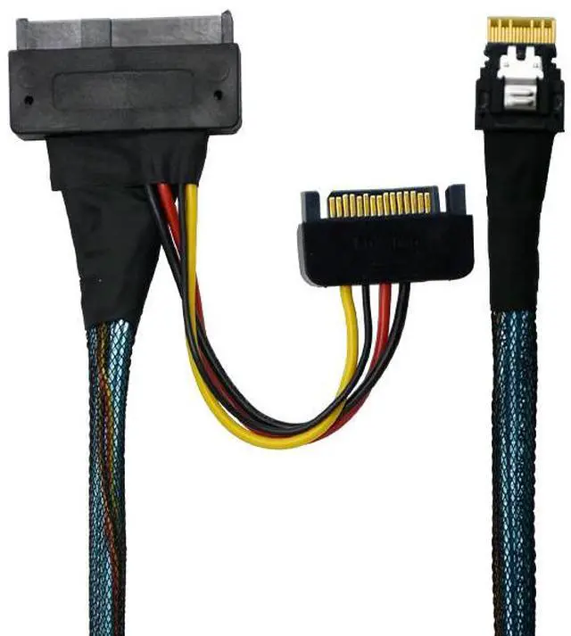 Alt view image 3 of 5 - eShinreal PCIe 4.0 SlimSAS 4i (SFF-8654) to U.2 SFF-8639 Cable