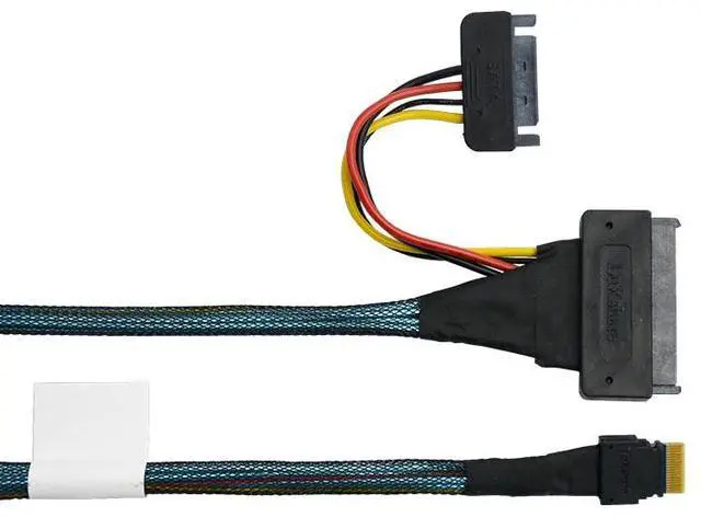 Alt view image 4 of 5 - eShinreal PCIe 4.0 SlimSAS 4i (SFF-8654) to U.2 SFF-8639 Cable