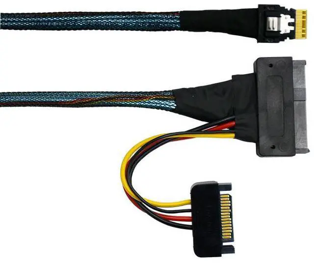 Alt view image 2 of 5 - eShinreal PCIe 4.0 SlimSAS 4i (SFF-8654) to U.2 SFF-8639 Cable