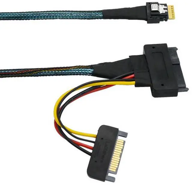 Alt view image 5 of 5 - eShinreal PCIe 4.0 SlimSAS 4i (SFF-8654) to U.2 SFF-8639 Cable