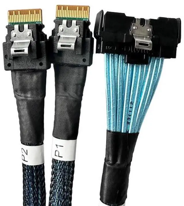 Alt view image 3 of 4 - eShinreal PCIe 5.0 MCIO 8i  to Two MCIO 4I Cable