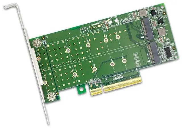 Alt view image 2 of 5 - eShinreal 2-Port PCIe 4.0 x8 to M.2 NVMe SSD Adapter Card PCIe Bifurcation Needed