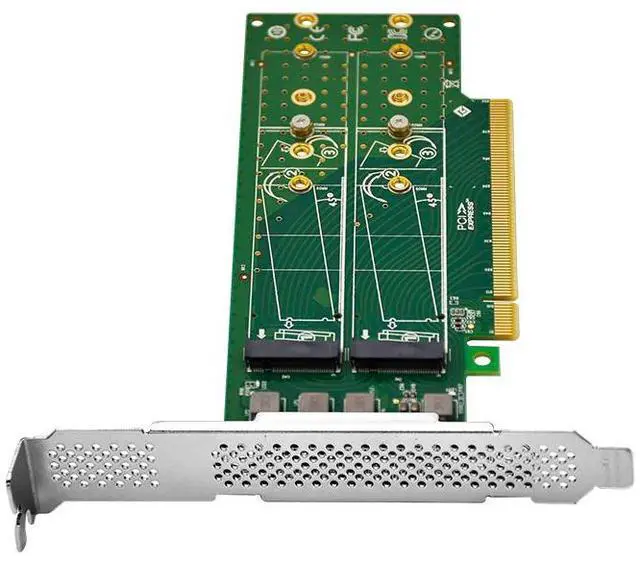 Alt view image 3 of 4 - eShinreal PCIe x16 to 4-Port M.2 NVMe SSD Adapter- Low Profile