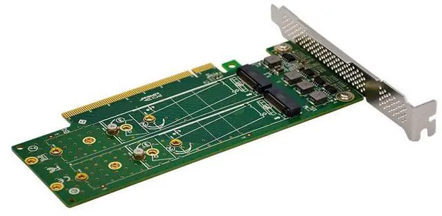 Alt view image 4 of 4 - eShinreal PCIe x16 to 4-Port M.2 NVMe SSD Adapter- Low Profile