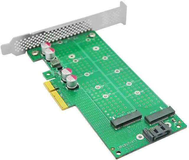 Alt view image 3 of 6 - eShinreal 2 Port PCIe  x4 to M.2 NVMe SSD NGFF Adapter Card