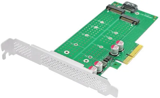 Alt view image 4 of 6 - eShinreal 2 Port PCIe  x4 to M.2 NVMe SSD NGFF Adapter Card