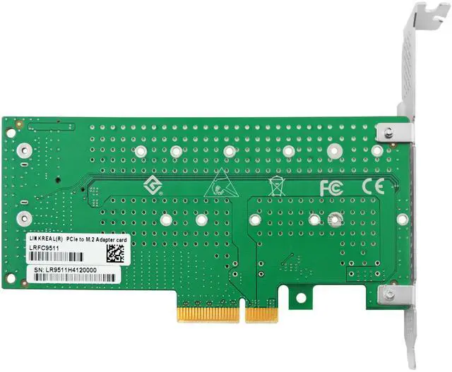 Alt view image 6 of 6 - eShinreal 2 Port PCIe  x4 to M.2 NVMe SSD NGFF Adapter Card
