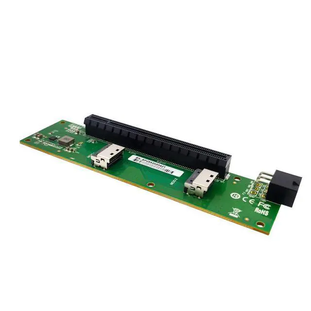 Alt view image 2 of 4 - 2 Port MCIO 4i to PCIe 5.0 x16 Expansion Card- XIC 054PE