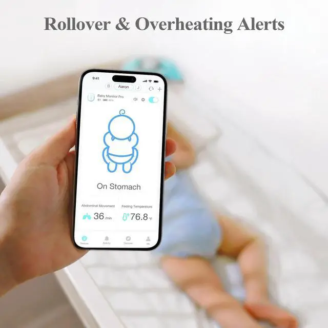 Alt view image 5 of 7 - Sense-U Pro Baby Monitor (Long Range): Tracks Abdominal Movement, Rollover and Sleeping Position