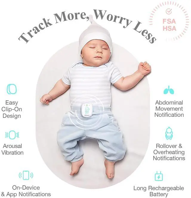 Alt view image 2 of 7 - Sense-U Pro Baby Movement Monitor with Arousal Vibration, Movement/Rollover/Overheating Alerts