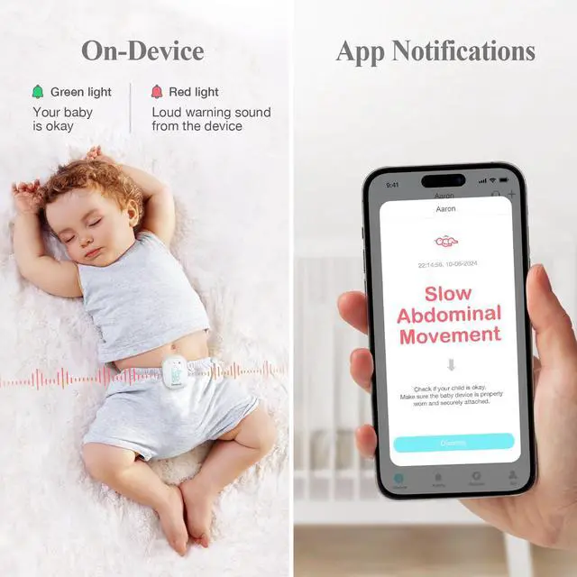 Alt view image 4 of 7 - Sense-U Pro Baby Movement Monitor with Arousal Vibration, Movement/Rollover/Overheating Alerts