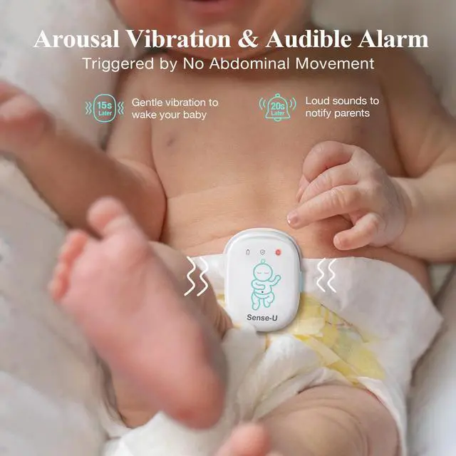 Alt view image 3 of 7 - Sense-U Pro Baby Movement Monitor with Arousal Vibration, Movement/Rollover/Overheating Alerts