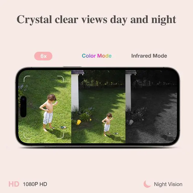 Alt view image 4 of 7 - Sense-U Smart Security Baby Monitor Camera, Indoor/Outdoor Use, Al Breathing Detection, 1080p Video Monitor, Weatherproof Wireless Cam with Battery, 2-Way Audio, No Monthly Fee