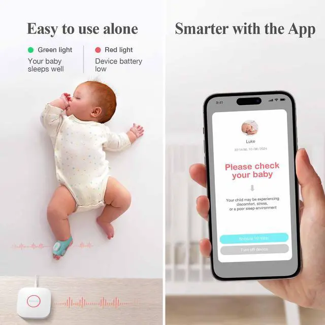 Alt view image 3 of 7 - Baby Monitor, Sense-U Smart Sock Shoe (Long Range)  - Track Baby's Heart Rate, Movement, and Sleep with Real-Time Alerts from Anywhere, FSA/HSA Eligible, Infant Foot Monitor, 0-12M