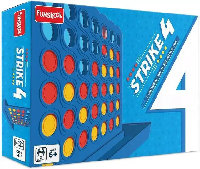 Main image of LIVEVIE Strike 4, Classic Disc Dropping Game, 4 in a Row, Family Strategy Game