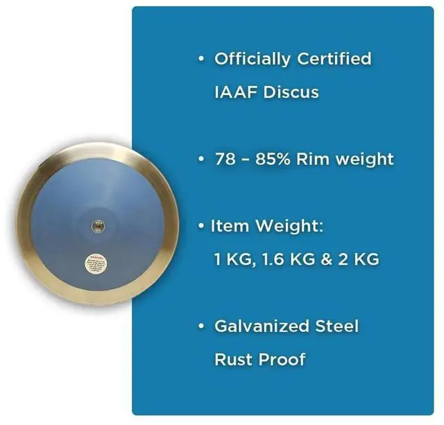 Alt view image 5 of 5 - Amber Sporting Goods Top Fly Discus Track & Field Training Discus Throwing Discus 78% Rim Weight IAAF Certified, 1kg
