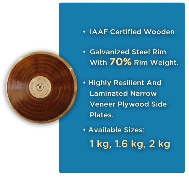Alt view image 6 of 7 - Amber Sporting Goods Amazer Discus IAAF Certified Official Track & Field Throwing Discus 70% Rim Weight, 2KG