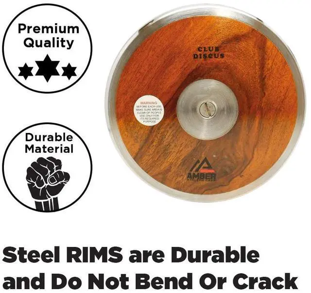 Alt view image 6 of 7 - Amber Sporting Goods Precision Wood Club Discus Balanced, Stable, Versatile Thrower's Companion Perfect for Track & Field Training and Competition, 1kg