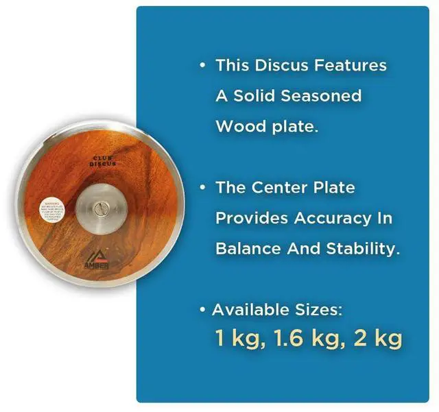 Alt view image 7 of 7 - Amber Sporting Goods Precision Wood Club Discus Balanced, Stable, Versatile Thrower's Companion Perfect for Track & Field Training and Competition, 1kg