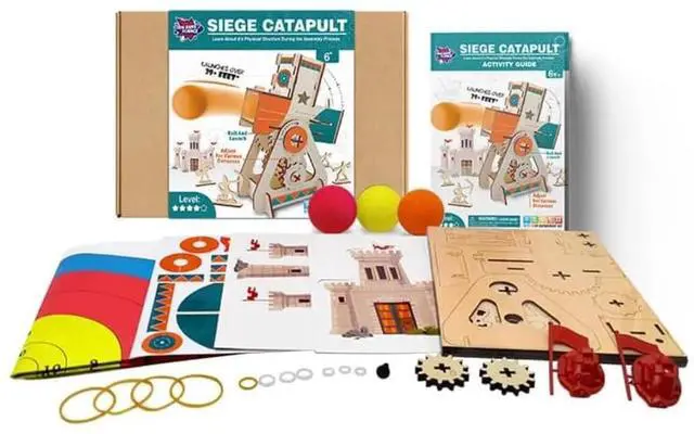 Alt view image 3 of 4 - LIVEVIE Wooden Siege Catapult Kit for Kids  STEM Learning Toy for Engineering, Simple Machines, Safe Interactive Assembly and Play